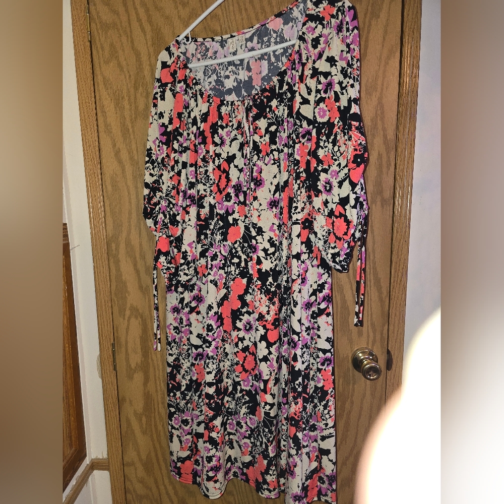 Madison Black and Pink Long Sleeve Sundress